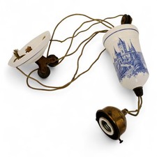 Antike Lampenaufhängung Pendelzug für Deckenlampe  Keramik & Messing Shabby Chic