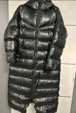Daunenmantel Damen Nike Wadenlang Schwarz Glänzend Gr. M Puffer Wintermantel