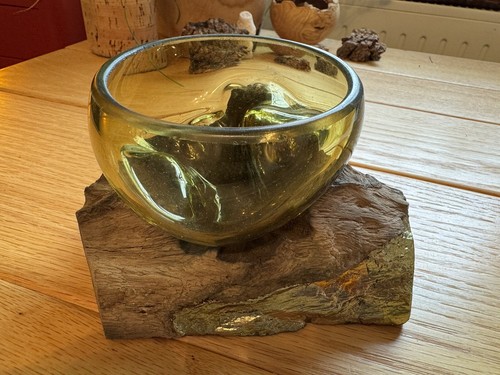 Glas schale holz blattgold - glas,