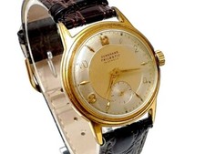 Junghans Trilastic Cal. J93 Herren Armbanduhr Edelstahl Vergoldet A7 um 1954