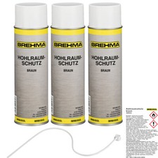 3x BREHMA Hohlraumschutz Hohlraumversiegelung Spray 500ml braun Wachs