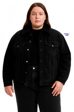 Levi’s® Premium 90’s Sherpa Trucker Jeansjacke Schwarz Denim Gr. 3XL GR6057-3XL