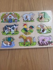 Goki Holzsetzpuzzel Bauernhof mit Geräuschen