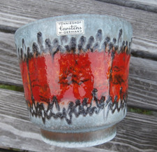 🟢 Fat Lava Übertopf Mid Century Vintage hoch 13,5 cm ø 15cm Carstens Tönnieshof