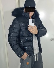 Daunenjacke Black Camouflage