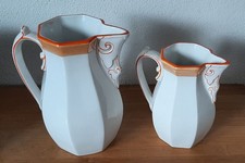 2 x antike Kanne 18,5 cm /  14,5 cm Opaque de Sarreguemines Kaffeegeschirr