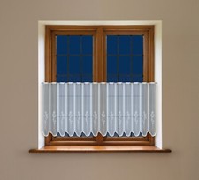 Scheibengardine Bistrogardinen aus hochwertigem Jacquard Weiß