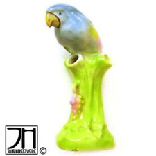 Jugendstil Papagei Ara Wellensittich Bisquit Porzellan Tierfigur glasiert