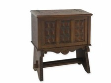 Barschrank Barkasten 50-er Jahre Eiche  zum Aufklappen im antiken Stil (8415)