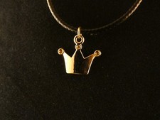 Krone Anhänger mit Kette 24 Karat Vergoldet Crown Princess Charm Gold