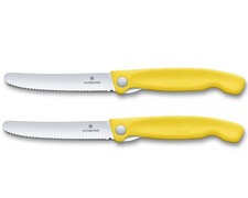 Victorinox | Swiss Classic Set | faltbare Gemüsemesser | Wellenschliff | Gelb