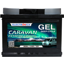 Electronicx Caravan EXTREME Edition Gel Batterie 80 AH 12V Wohnmobil Boot Versor
