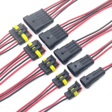 AMP WASSERDICHT 2/3/4/5/6 Polig KFZ Stecker Steckverbindung Auto Motorrad CAR