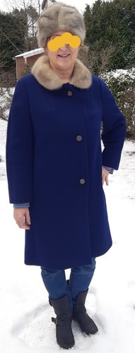 Wollmantel blau mit