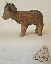 steiff 1512,00 - schöner Widder Wotan Wollplüsch weiß/braun gespitzt stehend KFS