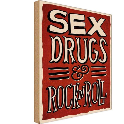 Holzschild 18x12 sex drugs - 18x12,