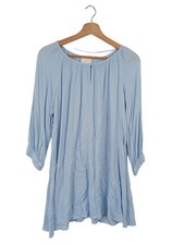 KAFFE Tunikabluse Damen Bluse Gr. DE 34 blau Casual-Look