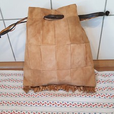 ?Ledertasche Lederbeutel Wildledertasche Fransen Vintage 70er ?