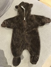 H&M Baby Kinder Overall Schneeanzug Teddy Bär Gr 50 Braun 🐻 Wie Neu