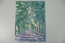 Wilhelm Klußmann Aquarell 1992 sig. Straße nach Wildeshausen 65x48cm N-1259
