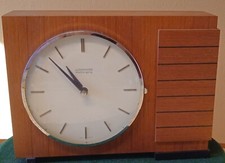 Junghans electro-gong  Kaminuhr, Teakholz,  60erJahre. Batteriebetrieb