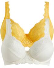 2er Pack BH mit Bügel Gr. 75 Cup C Sonnengelb Cremeweiß Damen-Unterwäsche Neu