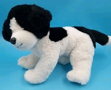 Hund Stofftier Schwarz Weiß 28 cm Lang Plüschtier Border Collie Retriever 