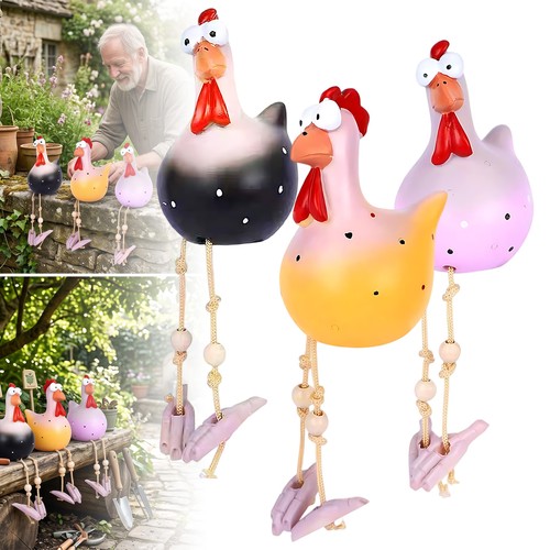3stk keramik huhn gartendeko - 3stk,
