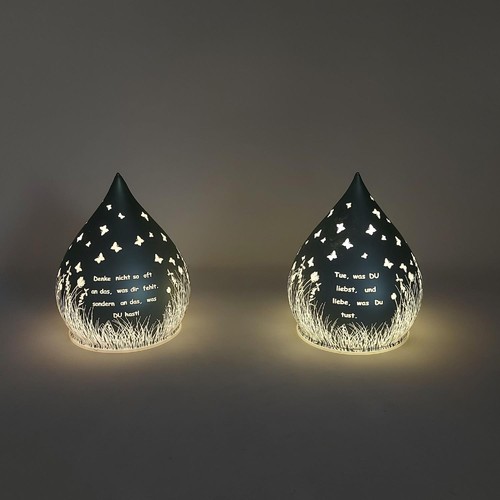 2er set led lampen tropfen - set,