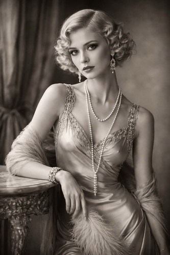 Dame frau model vintage retro - model,