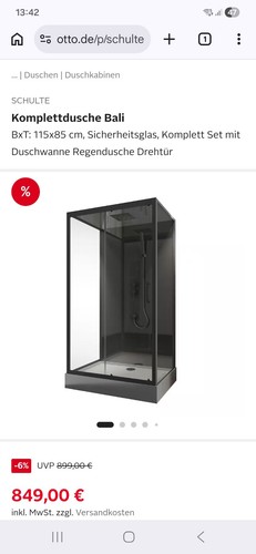 Schulte bali fertigdusche - schulte,