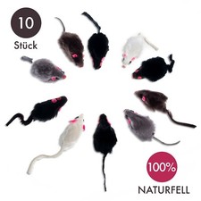 10 St. Spielmäuse Spielmaus mit Glocke Katzenminze Katzenspielzeug elanox Minze