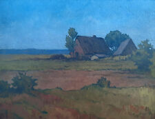 Gemälde: norddeutsche Landschaft mit Kate,  Gehöft Bauernhaus Heinz Goot