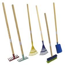 Kinder Gartengeräte Holzstiel Metall Schaufel, Rechen Laubrechen oder Besen