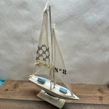 Deko Segelboot Holz maritim No 8 sailboat coastal style