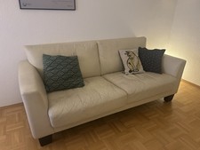 Wittmann-Sofa in Weiß/Beige (Leder)