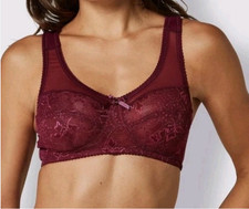 wäschepur Damen Entlastungs-BH ohne Bügel Unterwäsche malve Gr. 80 (Cup-E) NEU