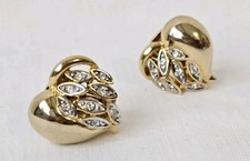 Soleil Ohrclips / Clips Herz Swarovski hochw. Vergoldeter Ohrschmuck Modeschmuck