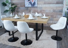 B-Ware 6er-Set Esszimmerstuhl MCW-A60, Drehstuhl, Chenille 465g/m², creme