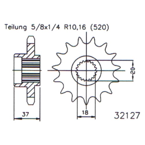 Ritzel zähne für aeon - 17,