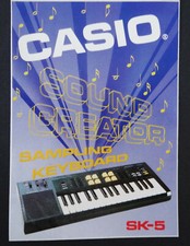 Werbe-Aufkleber Casio SK-5 Sampling Keyboard Sound Creator Synthesizer 80er