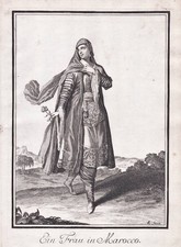 Marokko Morocco Trachten costumes woman Frau Kupferstich engraving Clara 1703