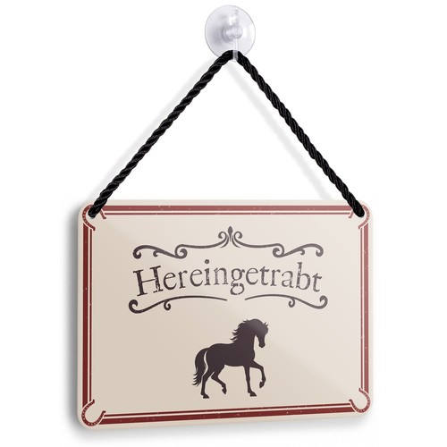 Hereingetrabt schild 18x12cm - hereingetrabt,