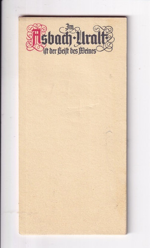 Alter rechnungsblock asbach - rechnungsblock,