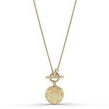 Medaillon Kette Damen – Vergoldete Goldkette mit Ornament-Anhänger 18k vergoldet