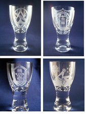 Logen-Glas Kanone m. Freimaurer Motiv Freemason glass