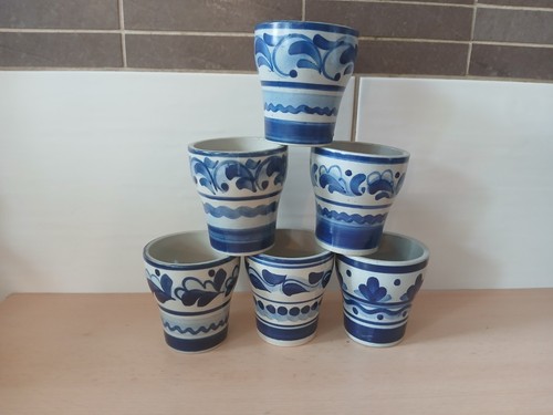 Keramik becher blau grau - becher,