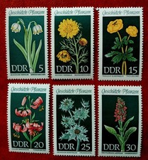 Briefmarken DDR  Pflanzen gefährdet Märzenbecher Knabenkraut Distel 1969