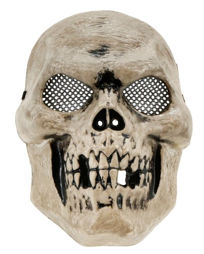 Beige totenkopf maske - beige, mit