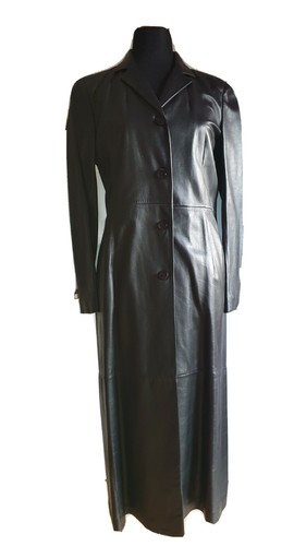 Maxi leder mantel matrix stil - leder,